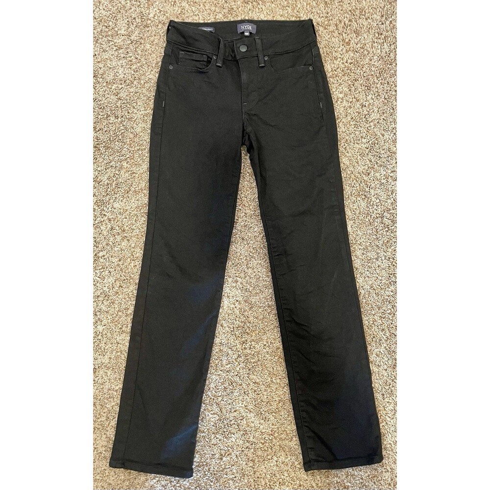 NYDJ Marilyn Straight Jeans Womens Size 00P Black #1014
